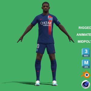 3D Rigged Ousmane Dembele PSG 2024