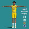 T-Pose Rigged Max Christie Los Angeles Lakers 23