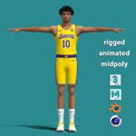 T-Pose Rigged Max Christie Los Angeles Lakers 23