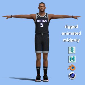 T-Pose Rigged De'Aaron Fox Sacramento Kings