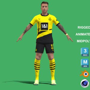 3D Rigged Marcos Reus Borussia Dortmund 2024