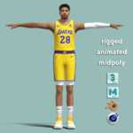 T-Pose Rigged Rui Hachimura Los Angeles Lakers 23 T-Pose Rigged Rui Hachimura Los Angeles Lakers 23