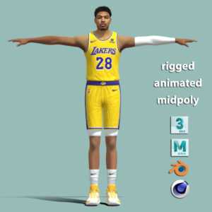 T-Pose Rigged Rui Hachimura Los Angeles Lakers 23