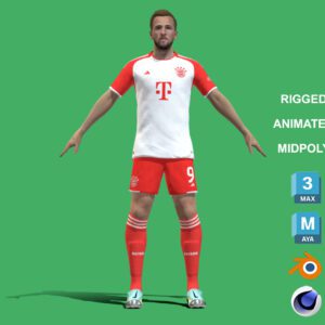 3D Rigged Harry Kane T-pose Bayern Munich 2024