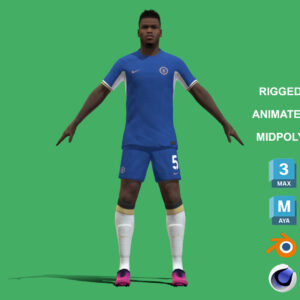 3D Rigged Benoit Badiashile Chelsea 2024
