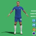 3D Rigged Mykhailo Mudryk Chelsea 2024