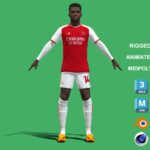 3D Rigged Eddie Nketiah Arsenal 2024