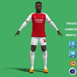 3D Rigged Eddie Nketiah Arsenal 2024