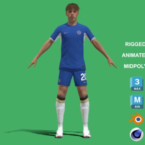 3D Rigged Cole Palmer Chelsea 2024