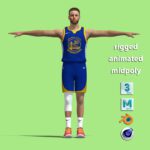 T-Pose Rigged Stephen Curry Golden State Warriors NBA