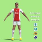 T-Pose body + face rigged Steven Berghuis Ajax