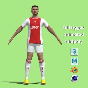 T-Pose body + face rigged Steven Berghuis Ajax