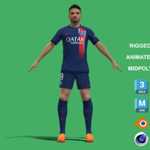 3D Rigged Goncalo Ramos PSG 2024