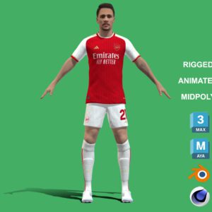 3D Rigged Fabio Vieira Arsenal 2024