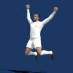 Di Stefano famous jumping celebrating goal pose