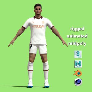T-Pose Rigged Alvarez Manchester City 23-24