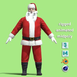 T-Pose Rigged Santa Claus