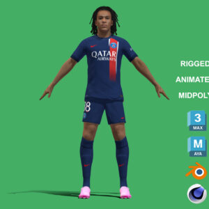 3D Rigged Ethan Mbappé PSG 2024