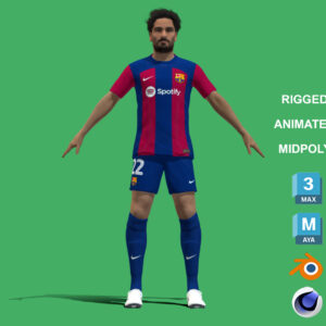 3D Rigged Ilkay Gundogan Barcelona 2024