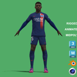 3D Rigged Nuno Mendes PSG 2024