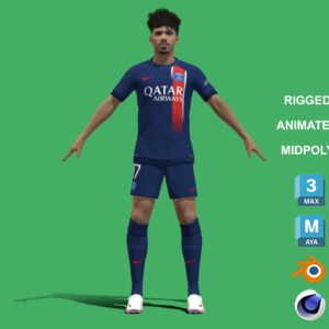 3D Rigged Vitinha PSG 2024