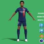 3D Rigged Warren Zaire-Emery PSG 2024