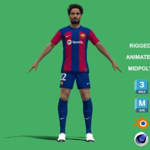 3D Rigged Ilkay Gundogan Barcelona 2024