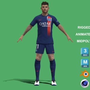 3D Rigged Lucas Hernandez PSG 2024