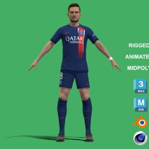 3D Rigged Fabian Ruiz PSG 2024