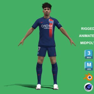 3D Rigged Vitinha PSG 2024