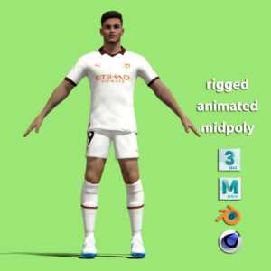 T-Pose Rigged Alvarez Manchester City 23-24