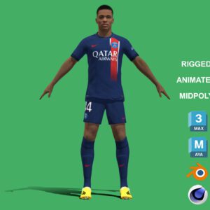 3D Rigged Hugo Ekitike PSG 2024