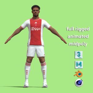 T-Pose body + face rigged Devyne Rensch Ajax 23-24