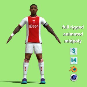 T-Pose body + face rigged Steven Bergwijn Ajax 23-24