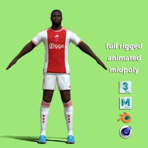 T-Pose body + face rigged Brian Brobbey Ajax 23-24