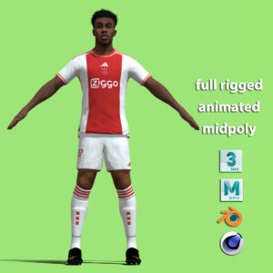 T-Pose body + face rigged Axel Dongen Ajax 23-24