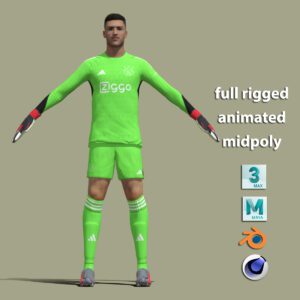 T-Pose body + face rigged Diant Ramaj Ajax 23-24
