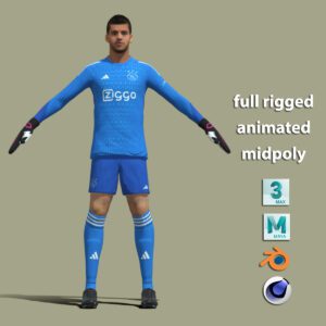 T-Pose body + face rigged Geronimo Rulli Ajax 23-24
