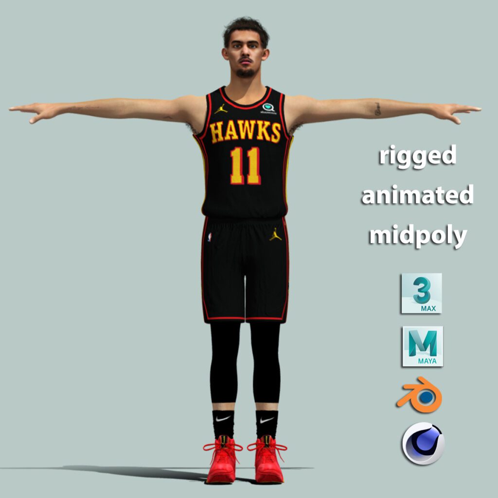 T-Pose Trae Young Atlanta Hawks NBA - 3DPassion.NET