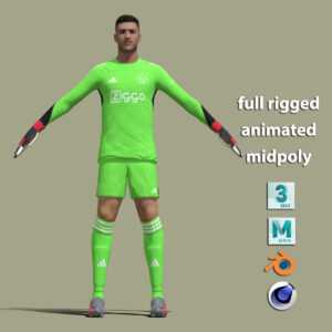T-Pose body + face rigged Diant Ramaj Ajax 23-24