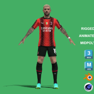 3D Rigged Theo Hernandez AC Milan 2024