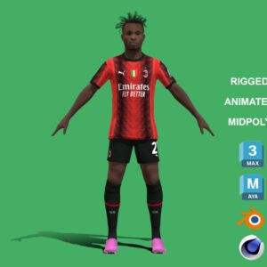 3D Rigged Samuel Chukwueze AC Milan 2024