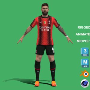 3D Rigged Olivier Giroud AC Milan 2024
