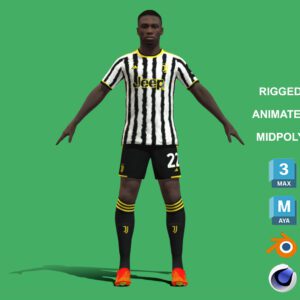 3D Rigged Timothy Weah Juventus 2024