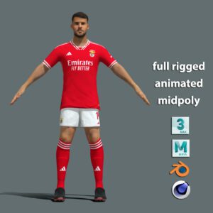 T-Pose body + face rigged Juan Bernat Benfica 23-24