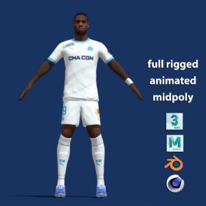T-Pose body + face rigged Kondogbia Marseille 23-24