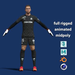 T-Pose body + face rigged Rubén Blanco Marseille 23-24