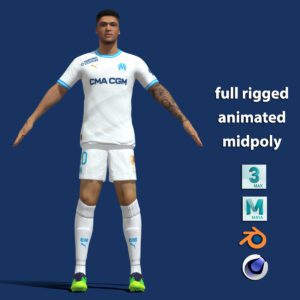 T-Pose body + face rigged Joaquin Correa Marseille 23-24