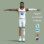 T-Pose rigged Ja Morant Memphis Grizzlies