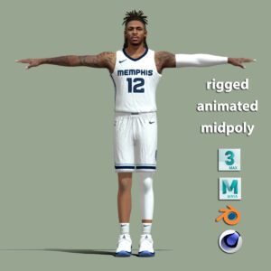 T-Pose rigged Ja Morant Memphis Grizzlies